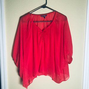 Express Flowy Coral Chiffon Blouse Size XS